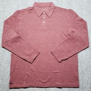 UNTUCKit Dao Polo Shirt Mens XL Maroon Red Long Sleeve Cotton Blend New